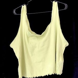 Light green tank top.